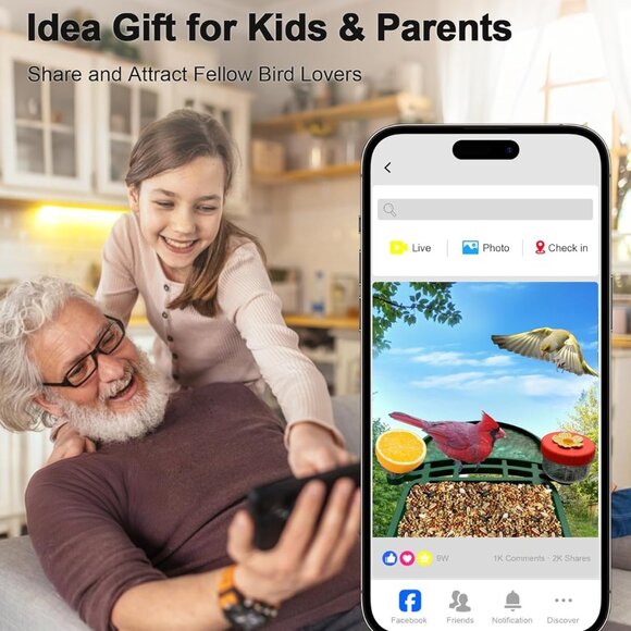 2-in-1 Smart Wild Bird Feeder & Bath with 4K HD Camera and AI Identification - Picture 7 of 8